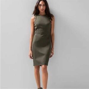 White House Black Market Olive Midi Dress
